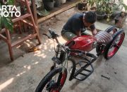 Keren! Pemuda Juwana Pati Ciptakan Sepeda Listrik Bermodel Motor Chopper