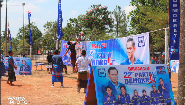 Sambut HUT ke-22 Partai Demokrat, DPC PD Pati Gelar Aneka Lomba Seru Bernuansa Tujuh Belasan